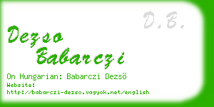 dezso babarczi business card