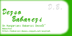 dezso babarczi business card